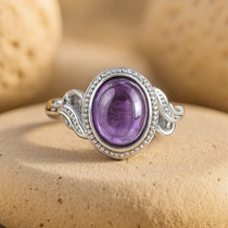 Bague "Plénitude" en Améthyste - - L'Arbre des Chakras