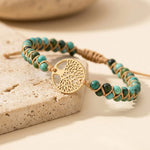 Bracelet "Vie Éternelle" en Jaspe dit Turquoise Africaine
