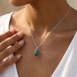 Pendentif "Renaissance Intérieure" en Malachite