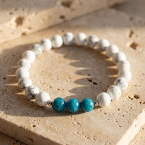 Bracelet "Motivation" en Apatite & Howlite - 17cm - L'Arbre des Chakras