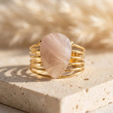 Bague "Éclat d’Amour" en Quartz Rose - - L'Arbre des Chakras