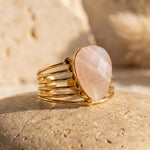 Bague "Éclat d’Amour" en Quartz Rose - - L'Arbre des Chakras