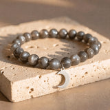 Bracelet "Sérénité Lunaire" en Pierre de Lune Grise - 6mm / 17cm - L'Arbre des Chakras