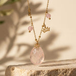 Collier "Cocon d'Amour" en Quartz Rose