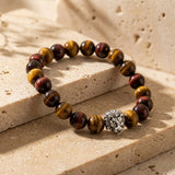 Bracelet "Instinct Royal" en Œil de Tigre & Œil de Taureau