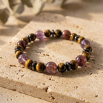 Bracelet "Crépuscule" en Œil de Tigre & Auralite