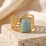 Bague Ajustable "Azélia" en Amazonite