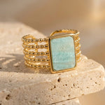 Bague Ajustable "Azélia" en Amazonite