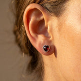 Boucles d'Oreilles "Coeur Passion" en Grenat