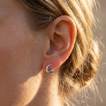 Boucles d'Oreilles "Lune Étoile" en Labradorite & Métal Argenté