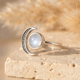 Bague Ajustable "Séléné" en Pierre de Lune