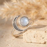 Bague Ajustable "Séléné" en Pierre de Lune