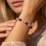 Bracelet "Amour de Soi" en Rhodonite, Quartz Rose & Améthyste