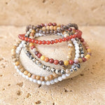Bracelet Fin en Perles de Pierre de 4mm - - L'Arbre des Chakras