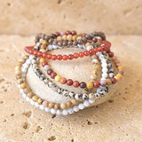 Bracelet Fin en Perles de Pierre de 4mm - - L'Arbre des Chakras
