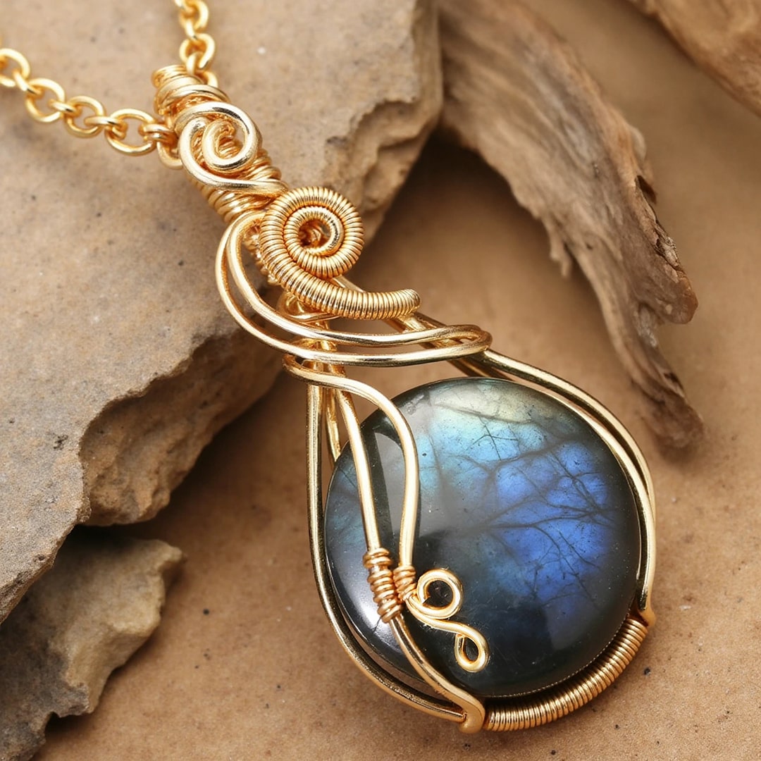 Pendentif "Œil de l’Univers" en Labradorite - - L'Arbre des Chakras