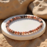 Bracelet Fin en Perles de Pierre de 4mm - - L'Arbre des Chakras