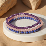 Bracelet Fin en Pierres Naturelles de 4mm - - L'Arbre des Chakras