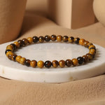 Bracelet Fin en Pierres Naturelles de 4mm - Oeil de Tigre / 17cm - L'Arbre des Chakras