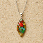 Pendentif Arlequin en Jaspe - Argentée - L'Arbre des Chakras