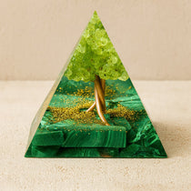 Orgonite "Arbre de Vie Renaissant" en Péridot & Malachite - - L'Arbre des Chakras