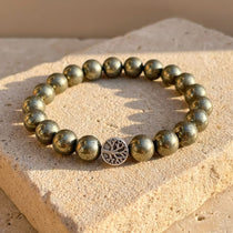 Bracelet Bouclier de Prospérité en Pyrite - 17cm - L'Arbre des Chakras