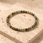 Bracelet Fin en Perles de Pierre de 4mm - Agate Indienne / 17cm - L'Arbre des Chakras
