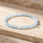 Bracelet Fin en Perles de Pierre de 4mm - Aigue-Marine / 17cm - L'Arbre des Chakras