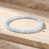 Bracelet Fin en Perles de Pierre de 4mm - Aigue-Marine / 17cm - L'Arbre des Chakras