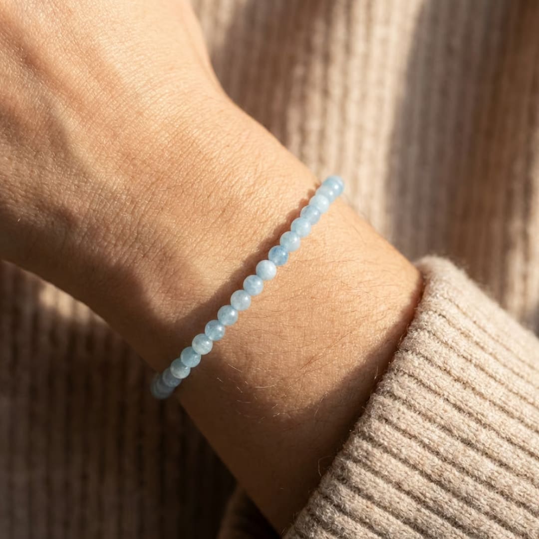 Bracelet Fin en Perles de Pierre de 4mm - - L'Arbre des Chakras